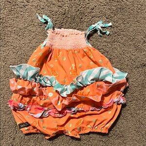 Matilda Jane Orange and Teal Baby Romper